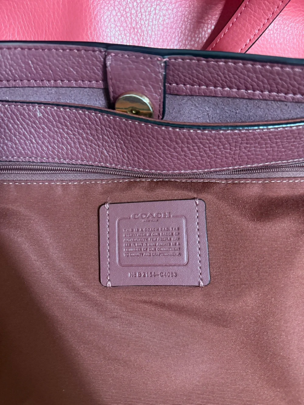 Coach Horse & Carriage Tote Raspberry Pink Pebble Leather